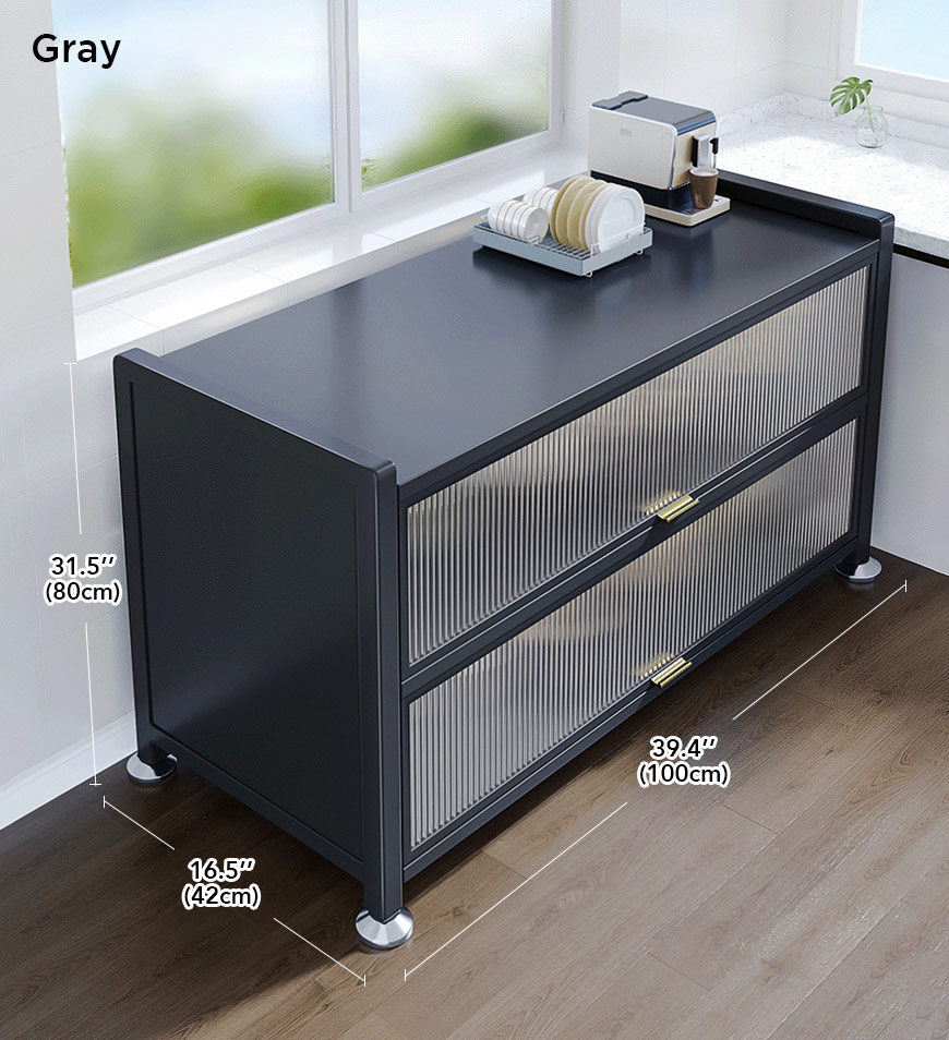 MIVLINA® 3Tier Metal Freestanding Sideboard Storage Cabinet With Door F97