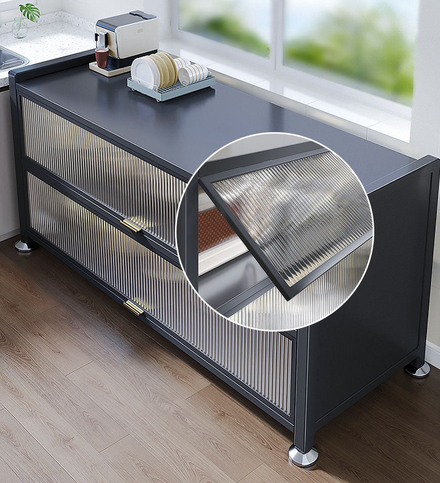 MIVLINA® 3Tier Metal Freestanding Sideboard Storage Cabinet With Door F97