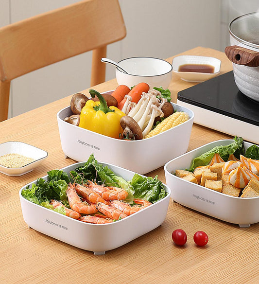 MIVLINA® 4 Pieces Portable Drain Basket for Draining Vegetables Fruits Z25