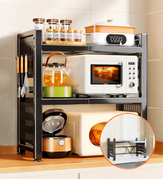 MIVLINA® 3-Tier Expandable Microwave Shelf for Kitchen Counter